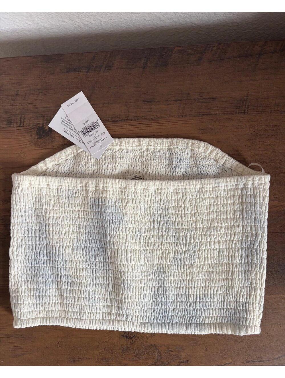 NWT American Eagle blue/white tie dye smocked tube top size S. $40 retail - Picture 2 of 3